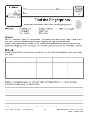 Mystery & Adventure: Reasoning & Critical Thinking Forms Gr. 4-6