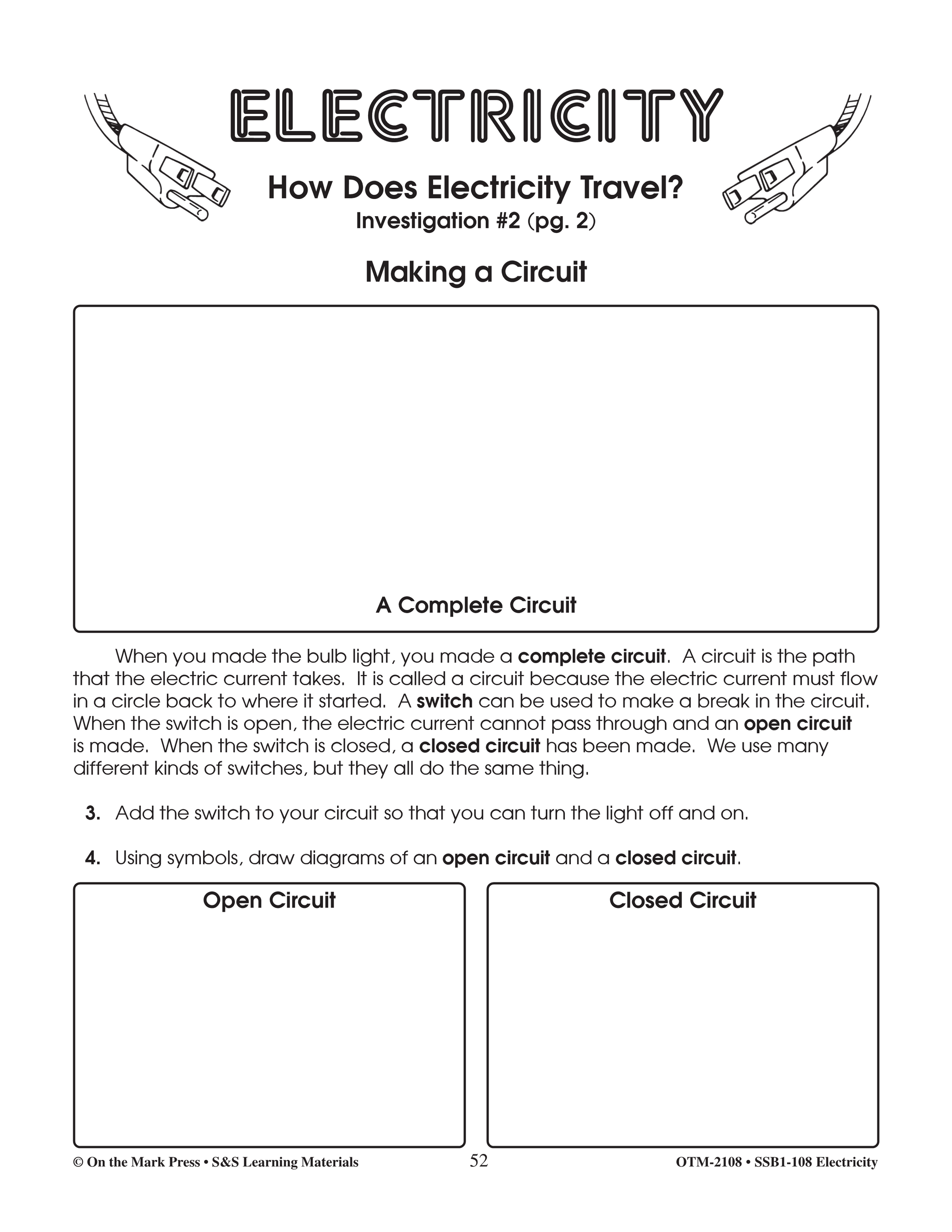 Making A Circuit Lesson & Quiz Grades 4-6