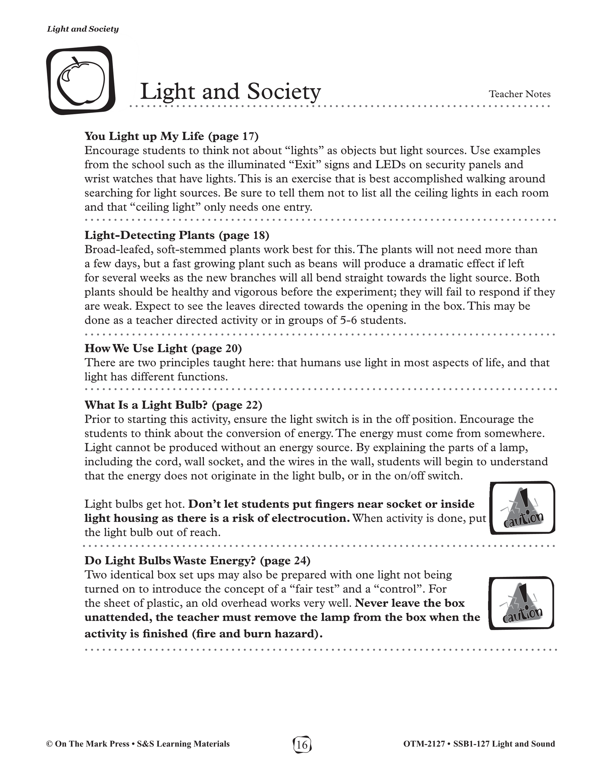 Light and Society Lesson Gr. 1-3