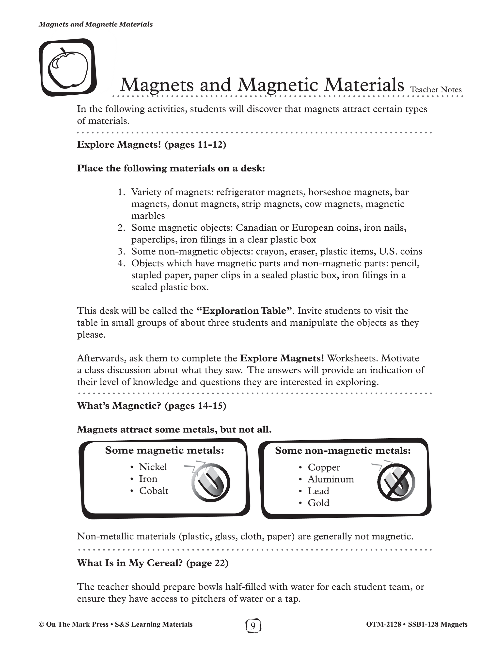 Magnets and Magnetic Material Gr. 1-3 eLesson Plan