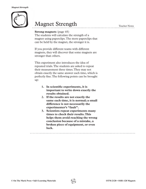 Magnet Strength Gr. 1-3 eLesson Plan