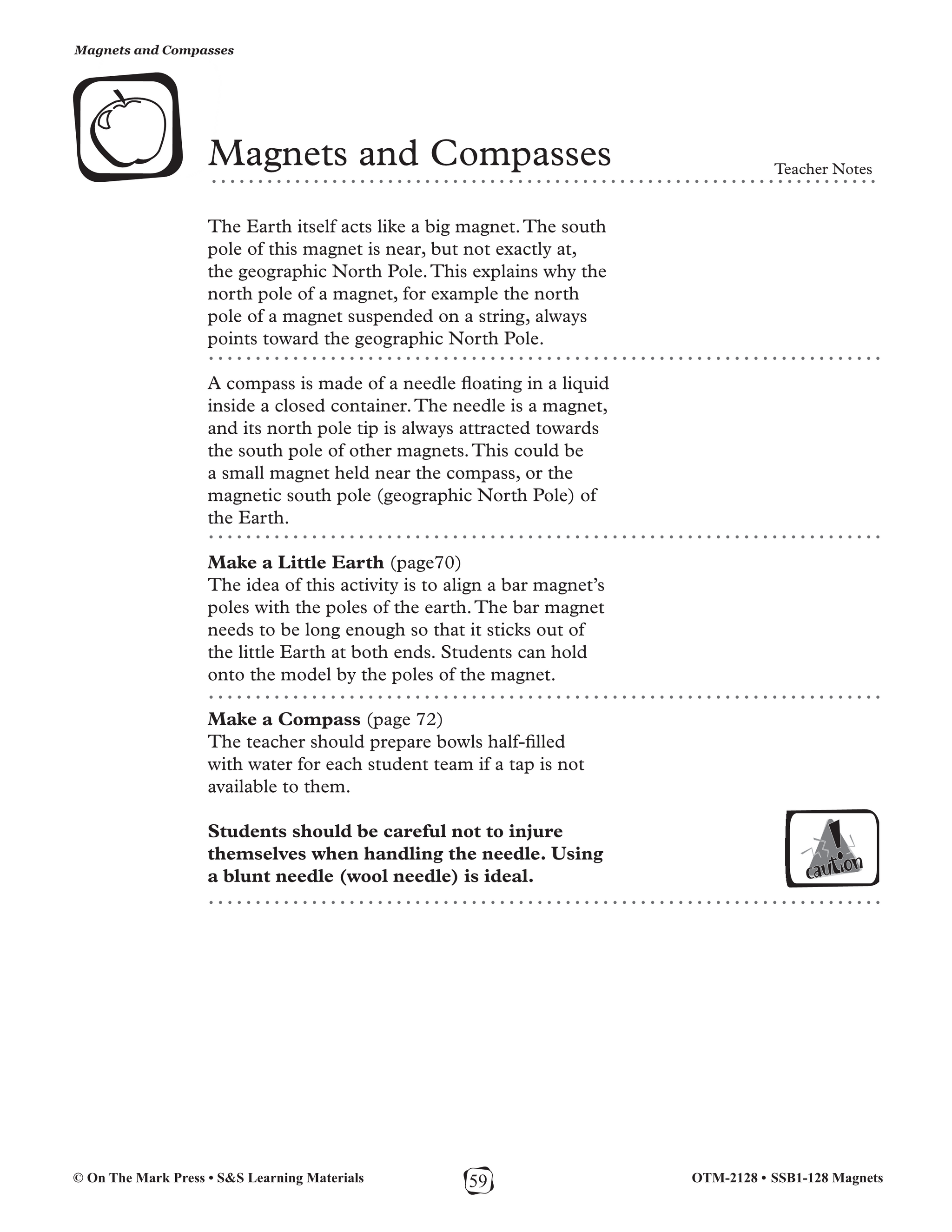 Magnets and Compasses Lesson Plan Grades 1-3