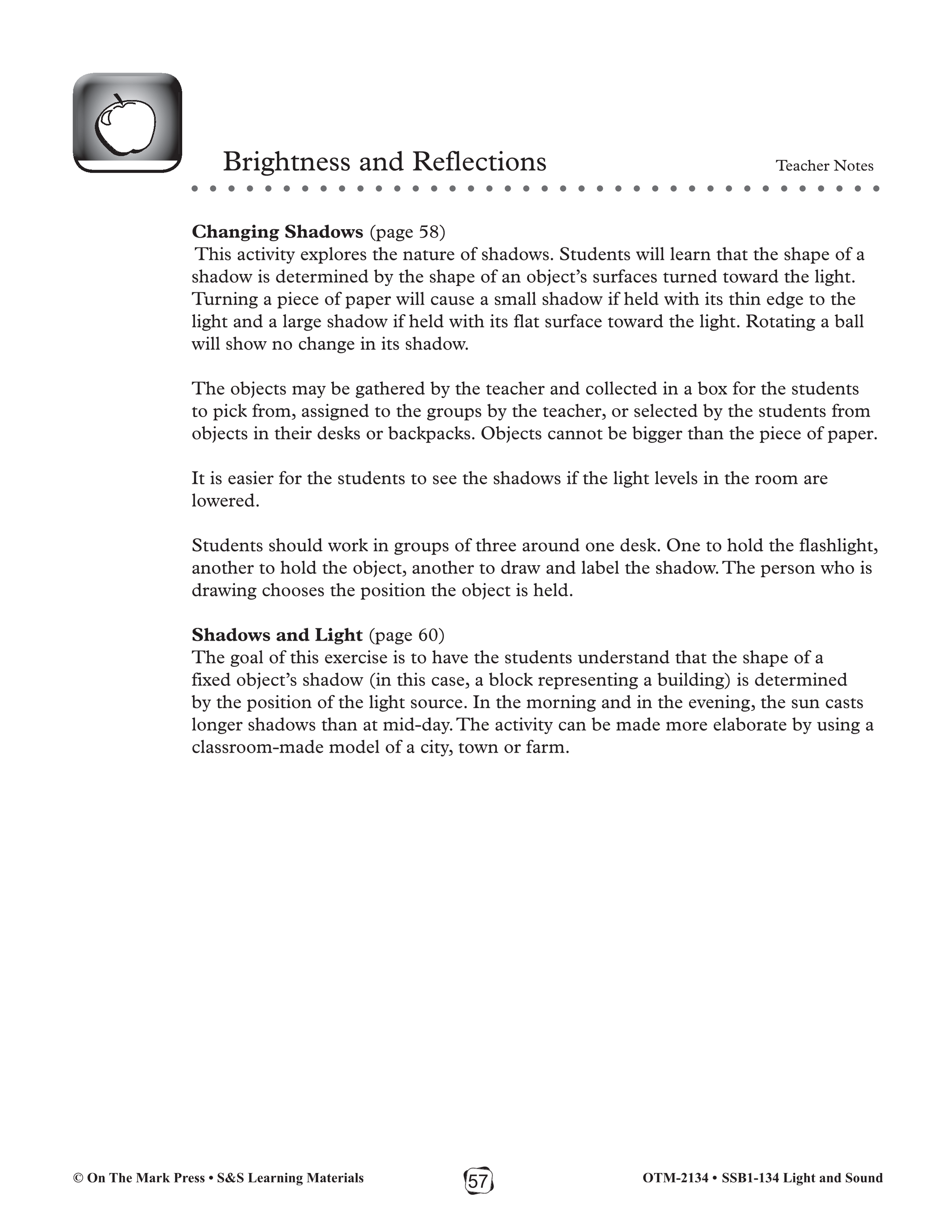 Brightness and Reflections Light Experiments and Lessons Gr. 4-6