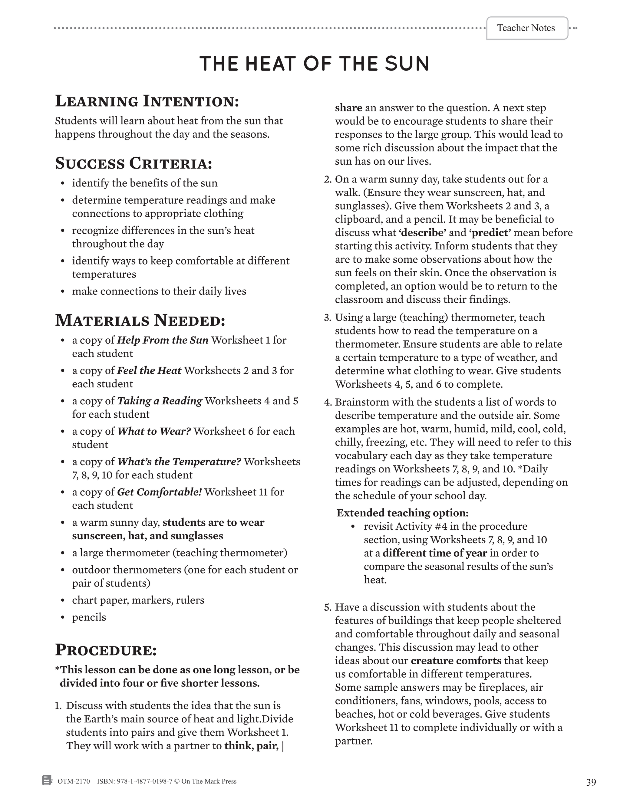 Alberta Grade 1 Science Curriculum - An Entire Year of Lessons!