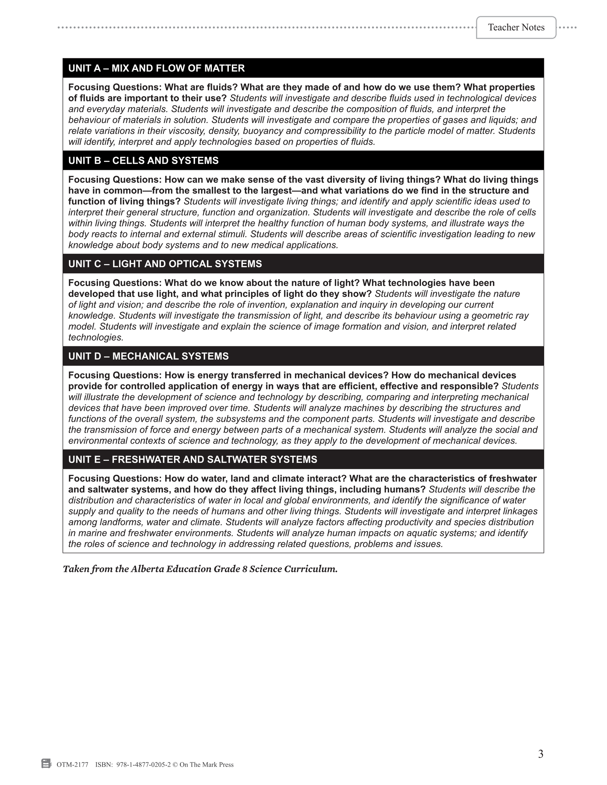 Alberta Grade 8 Science Curriculum - An Entire Year of Lessons!