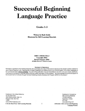 Beginning Language Practice Big Book Grades 1-3 Build Their Skills Bundle!