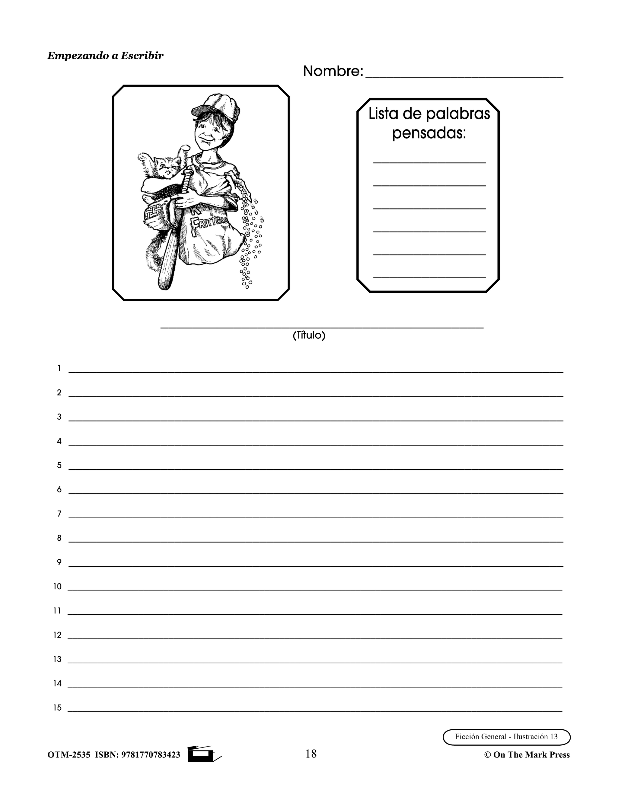 Empezando A Escribir Seire de Redaccion Creativa Spanish Story Starters Grades 4-6