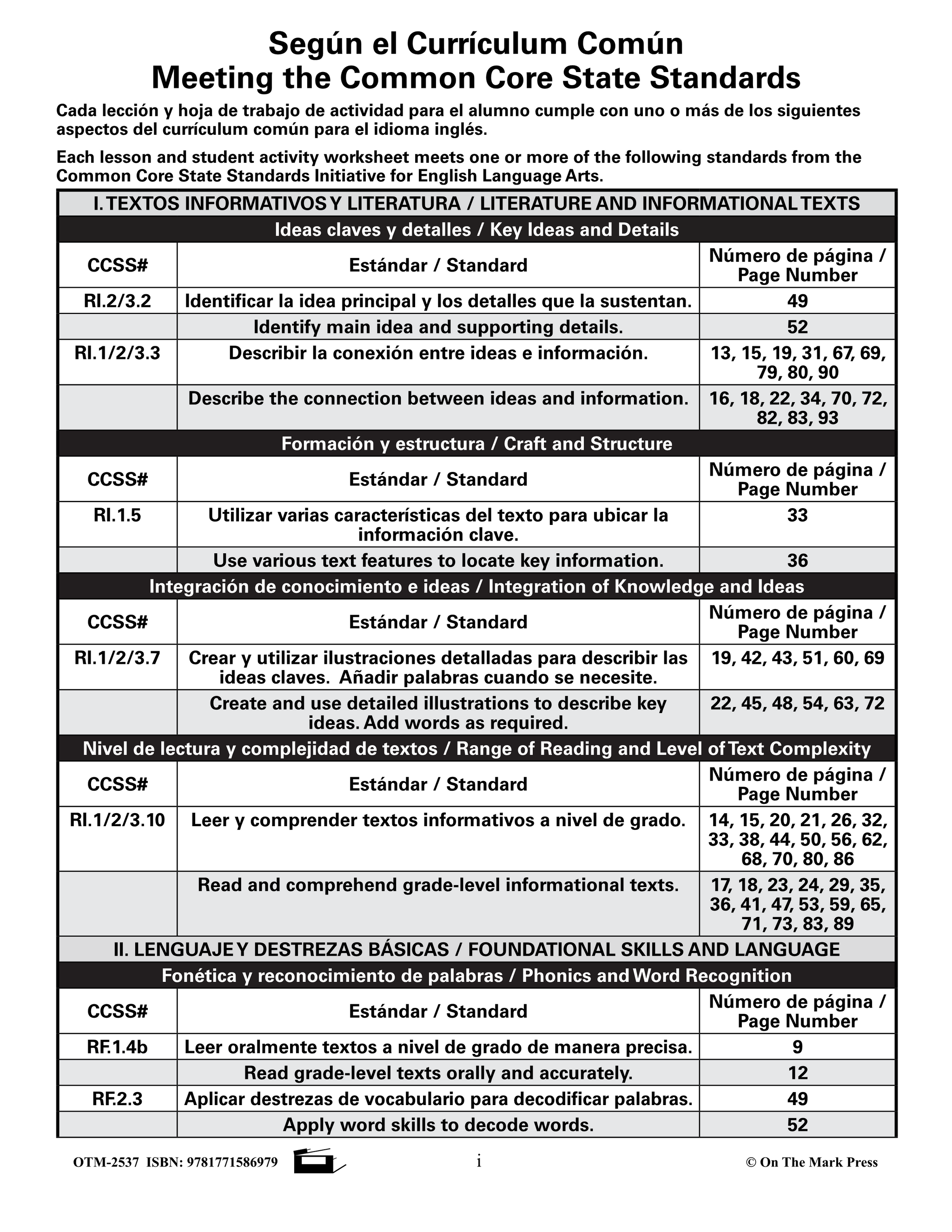 Solo Los Hechos! Just the Facts! Grades 1-3 Non Fiction Reading Comprehension in Spanish and English