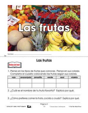 Solo Los Hechos! Just the Facts! Grades 1-3 Non Fiction Reading Comprehension in Spanish and English