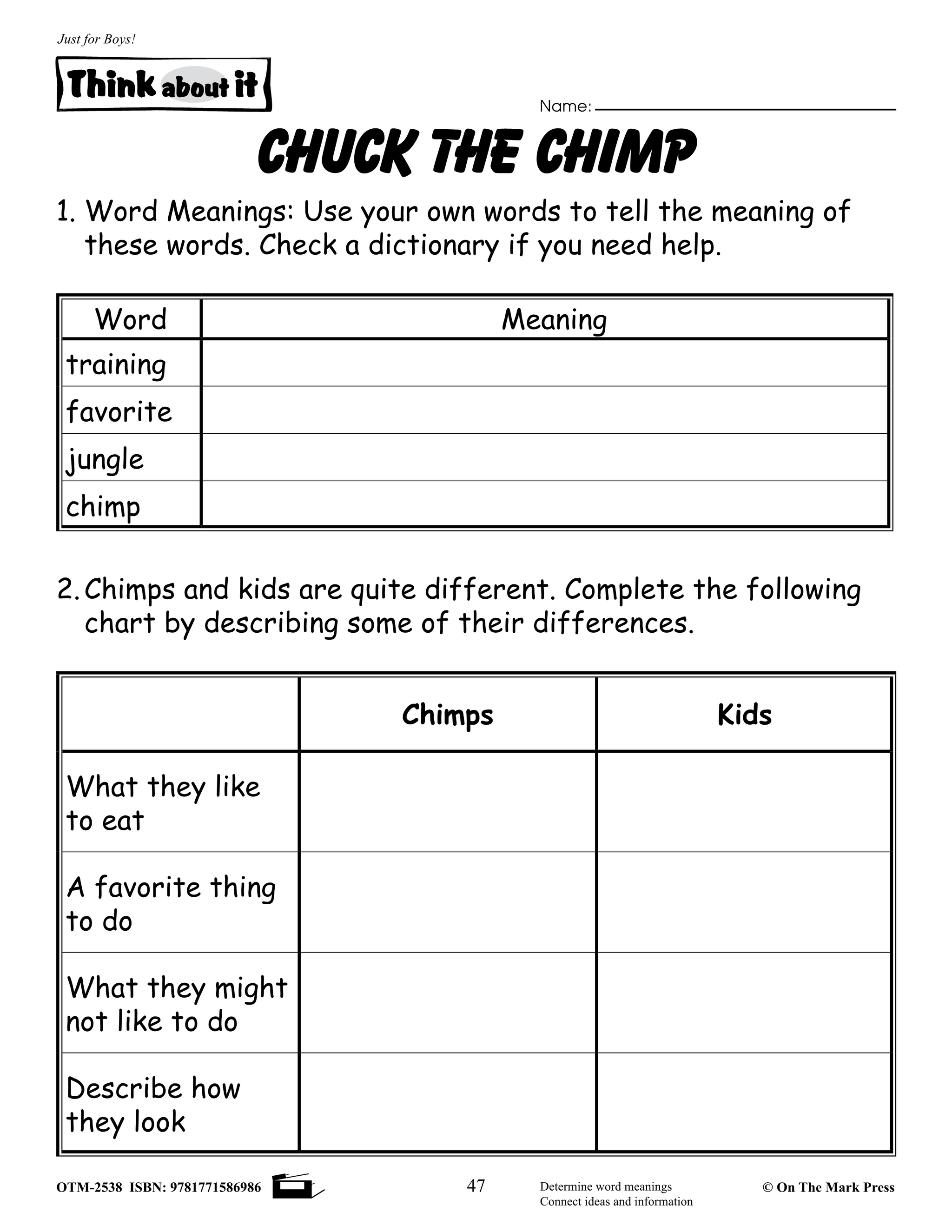 Solo Para Ninos / Just for Boys Reading Comprehension Spanish and English Grades 1-3