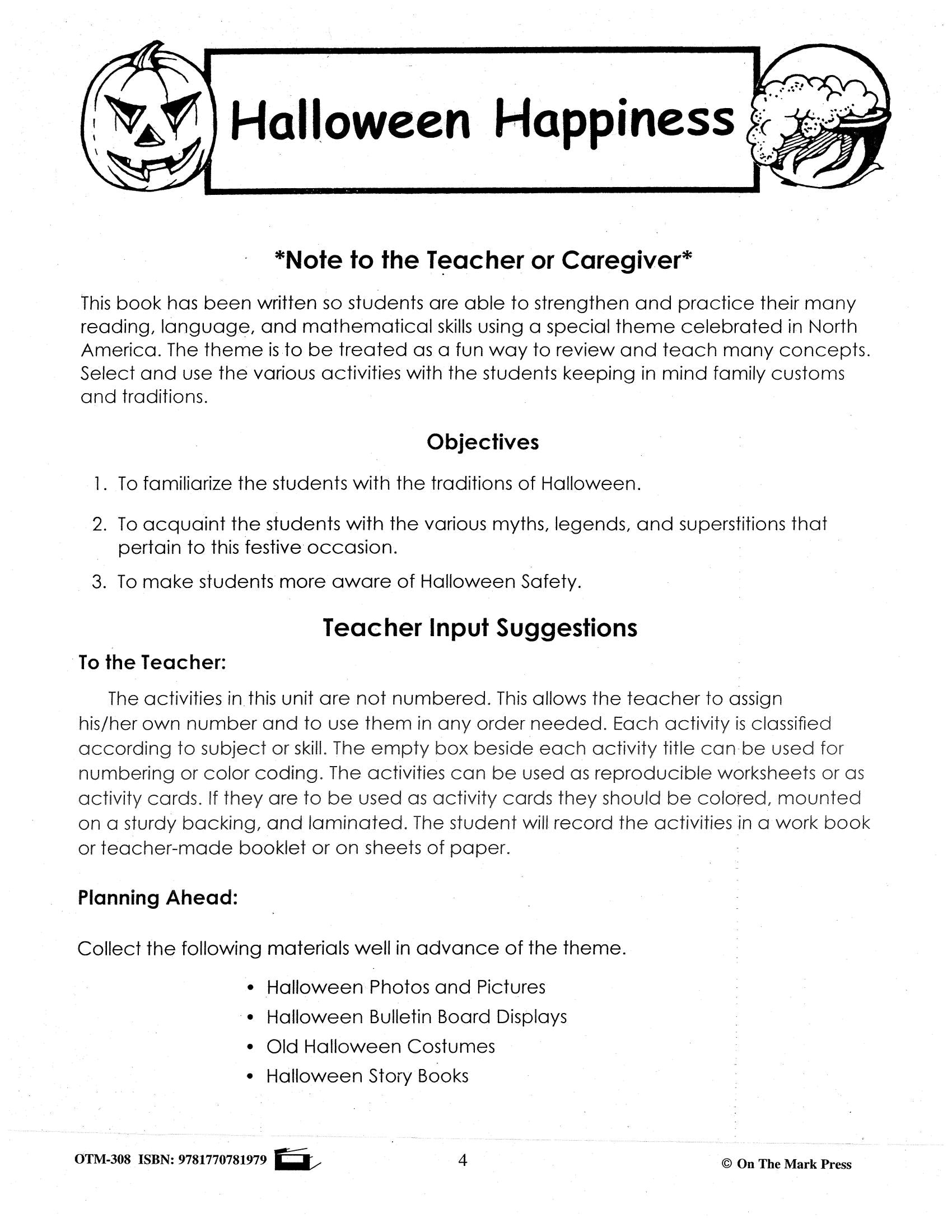 Halloween Happiness Grade 1