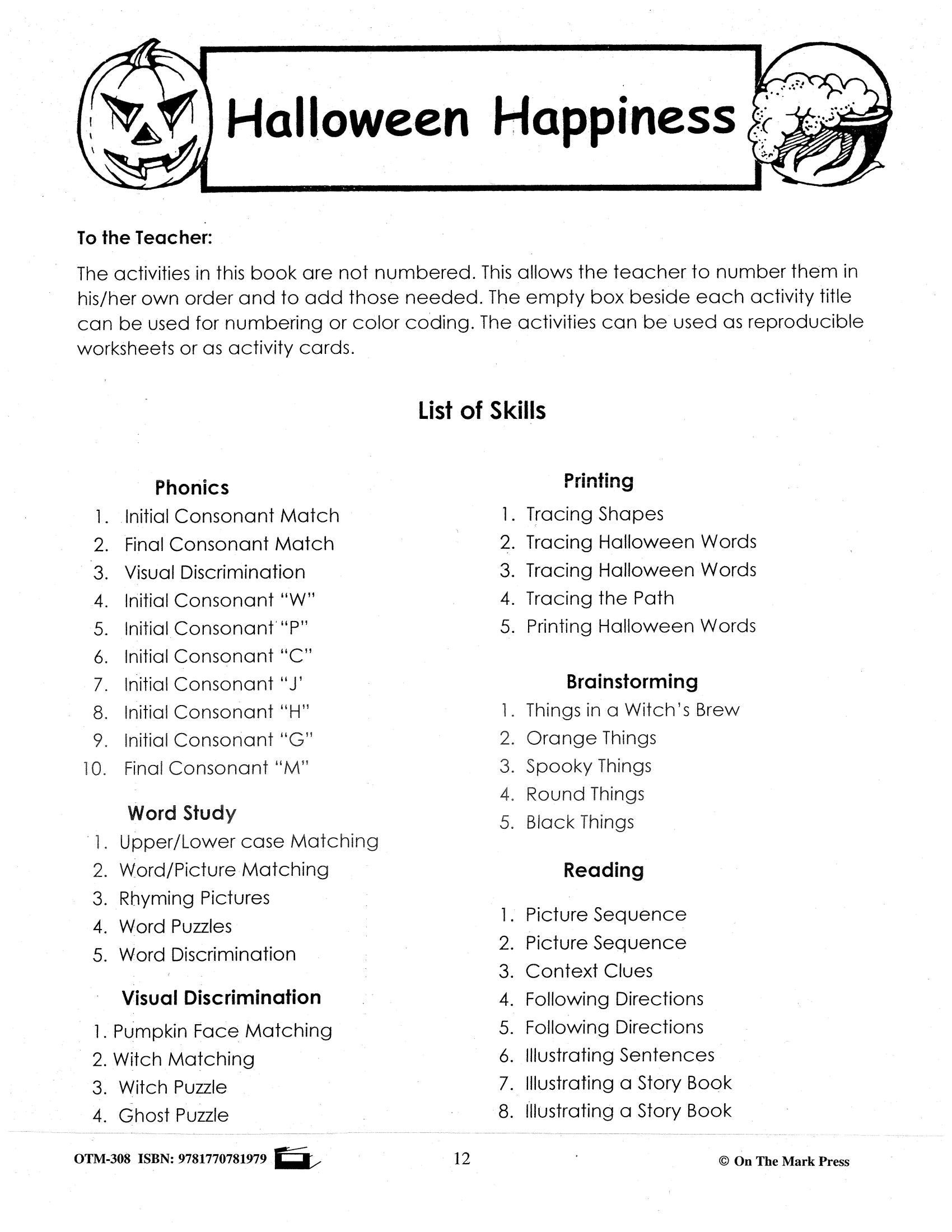 Halloween Happiness Grade 1