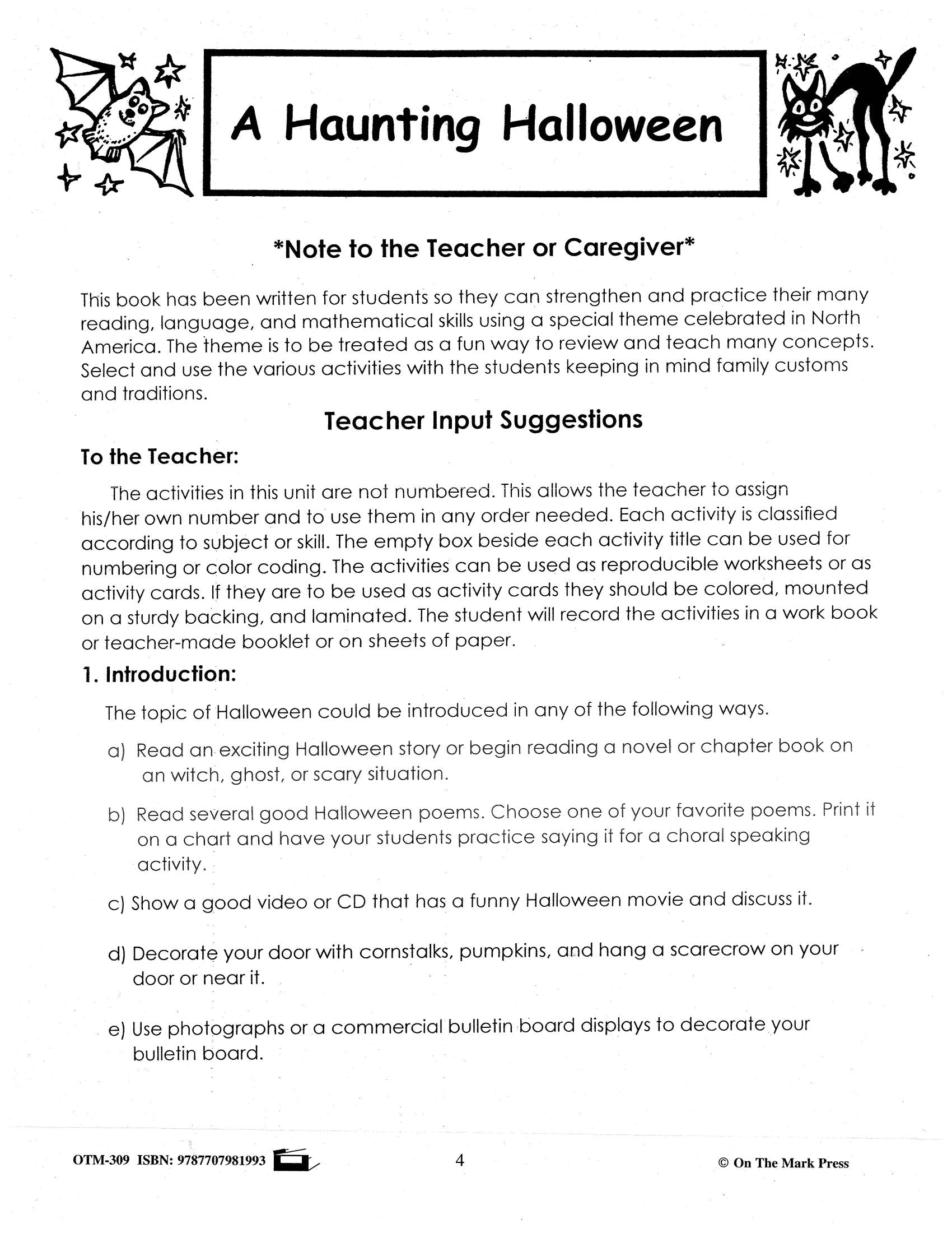 A Haunting Hallowe'en Grades 2-3