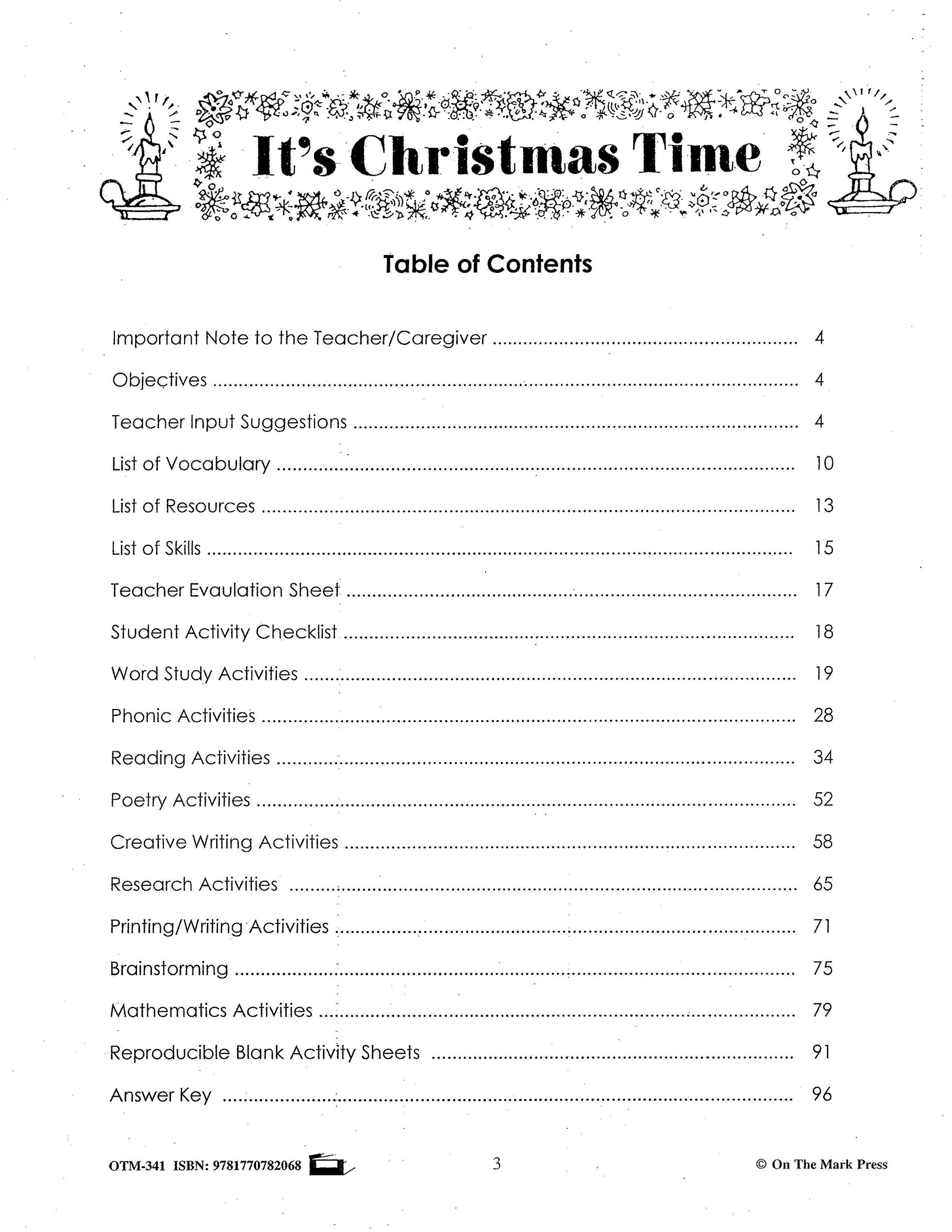 It's Christmas Time Grade 3