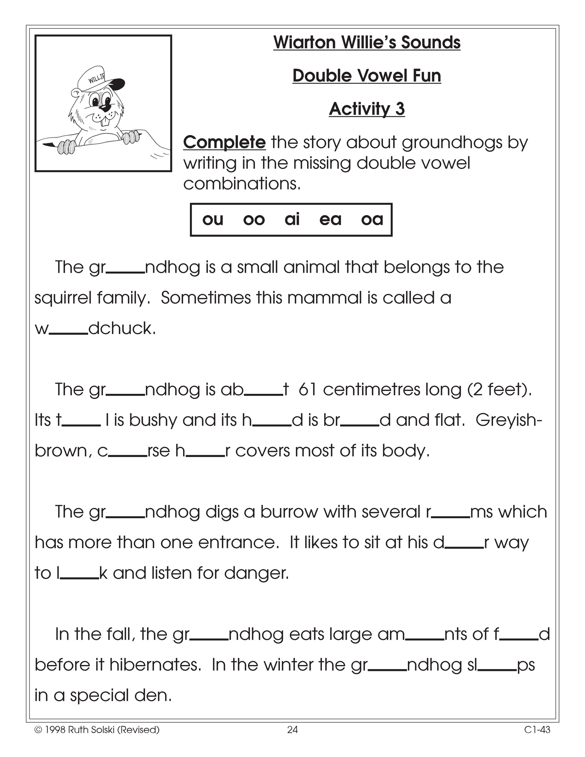 It's Groundhog Day Grade 3