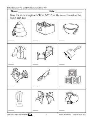 bl Initial Consonant Blend Lesson Plan: Kindergarten - Grade 1