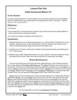 br Initial Consonant Blend Lesson Plan Kindergarten - Grade 1
