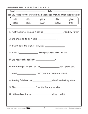 fr Initial Consonant Blend Lesson Plan Kindergarten - Grade 1