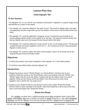 "Sh" Digraph Lesson Plan: Kindergarten - Grade 1
