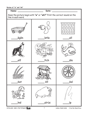 "Wh" Digraph Lesson Plan: Kindergarten - Grade 1