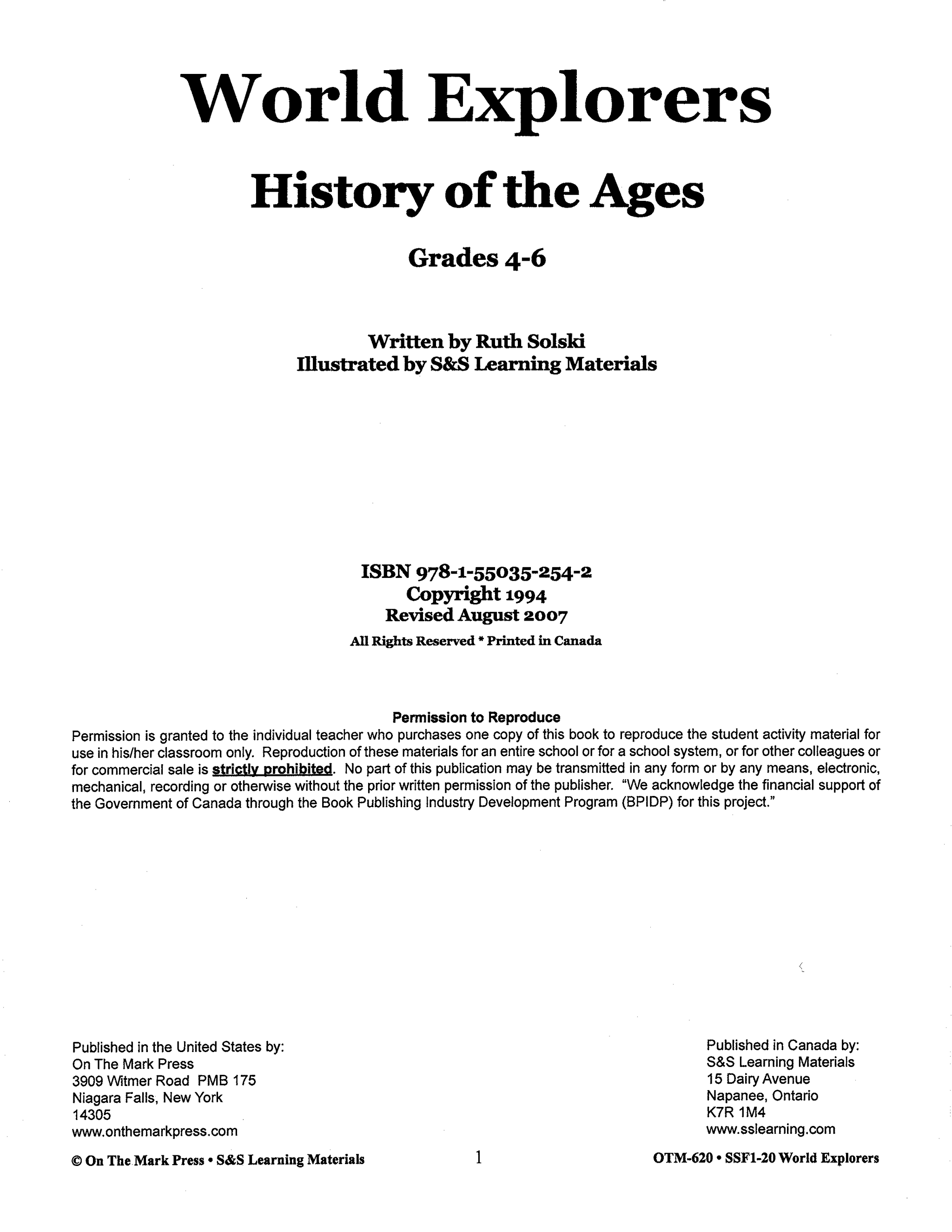 World Explorers: History of the Ages Grades 4-6
