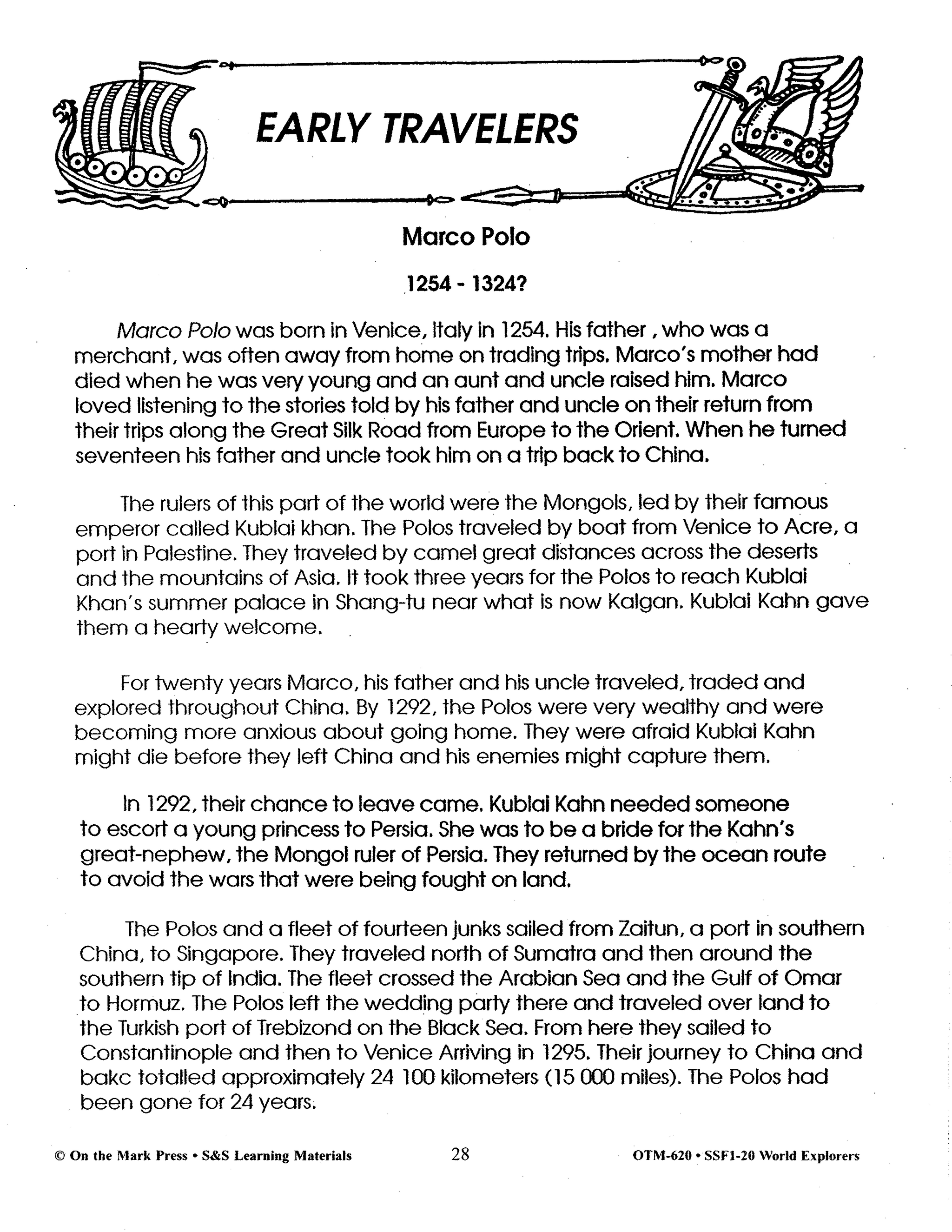 World Explorers: History of the Ages Grades 4-6