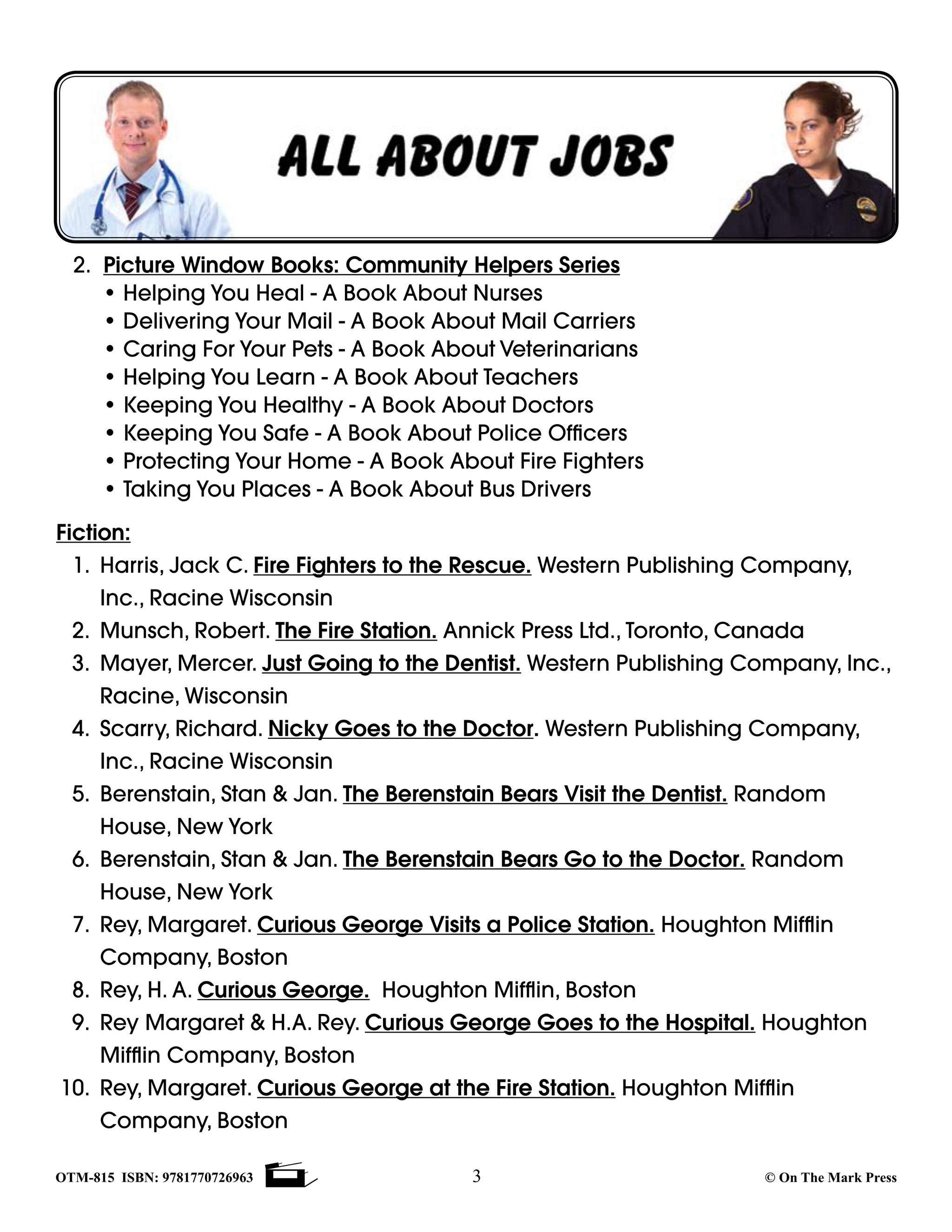All About Jobs/Careers Grades 1-3