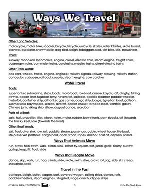 Ways We Travel Grades Preschool to Kingergarten