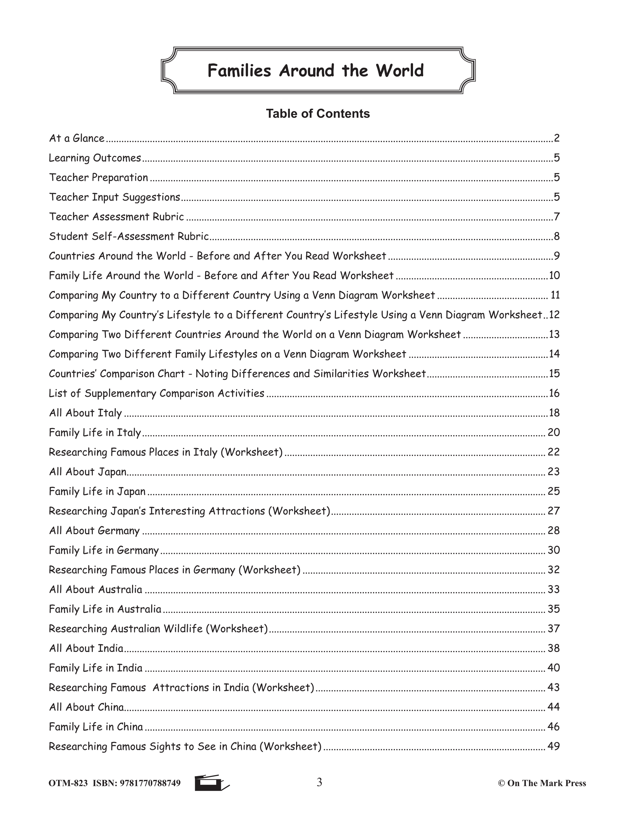 Families Around the World Grades 4-6 - 16 Countries