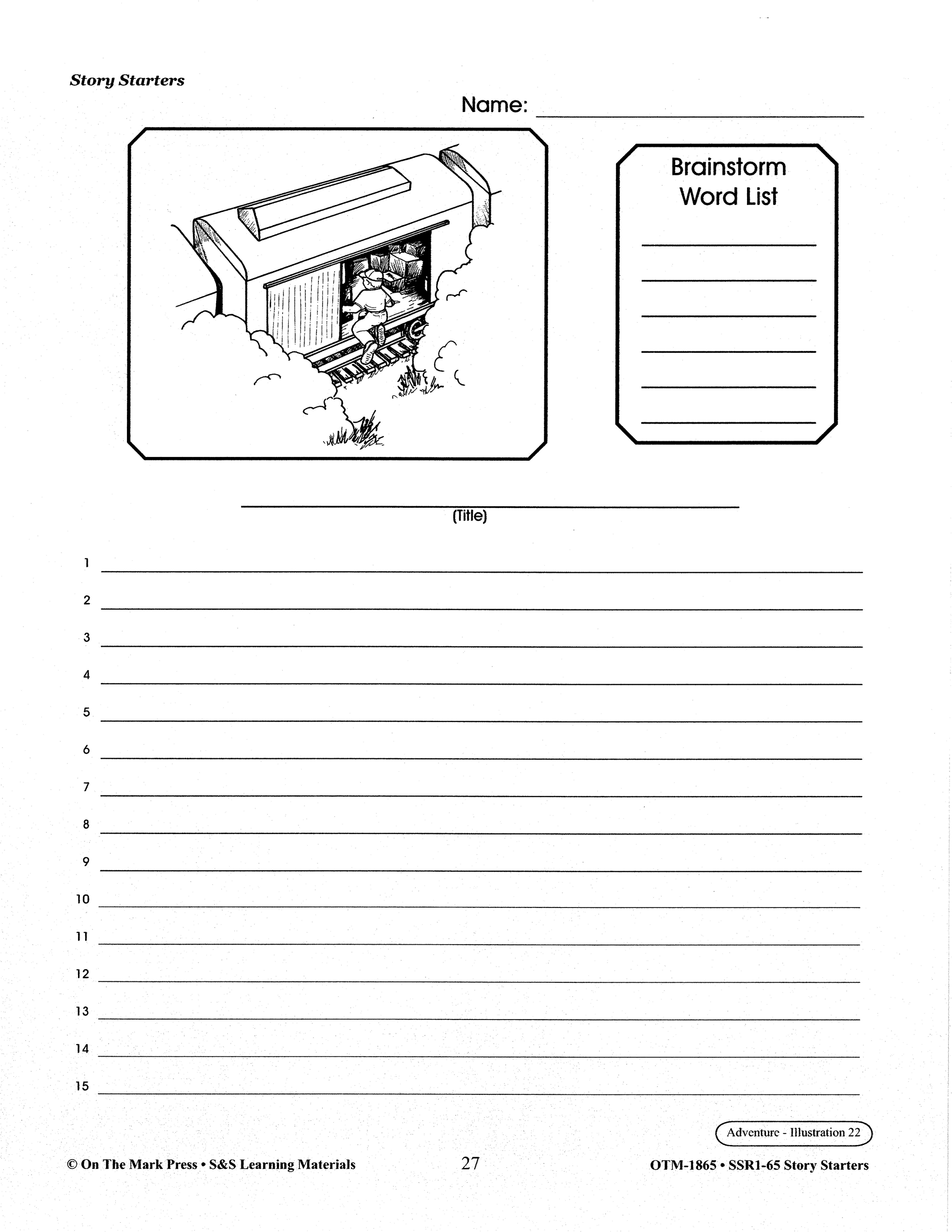 Adventure Story Starters Grades 4-6