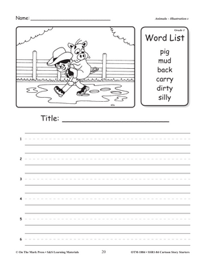 Animal Stories Cartoon Story Starters Grades 1-3