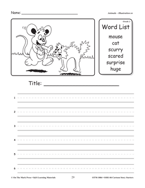 Animal Stories Cartoon Story Starters Grades 1-3