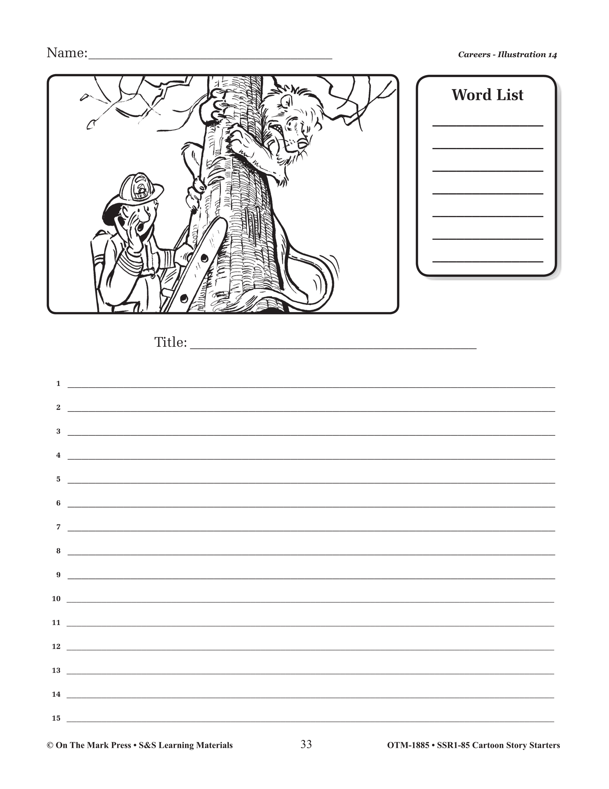 Careers Cartoon Story Starters Grades 4-6