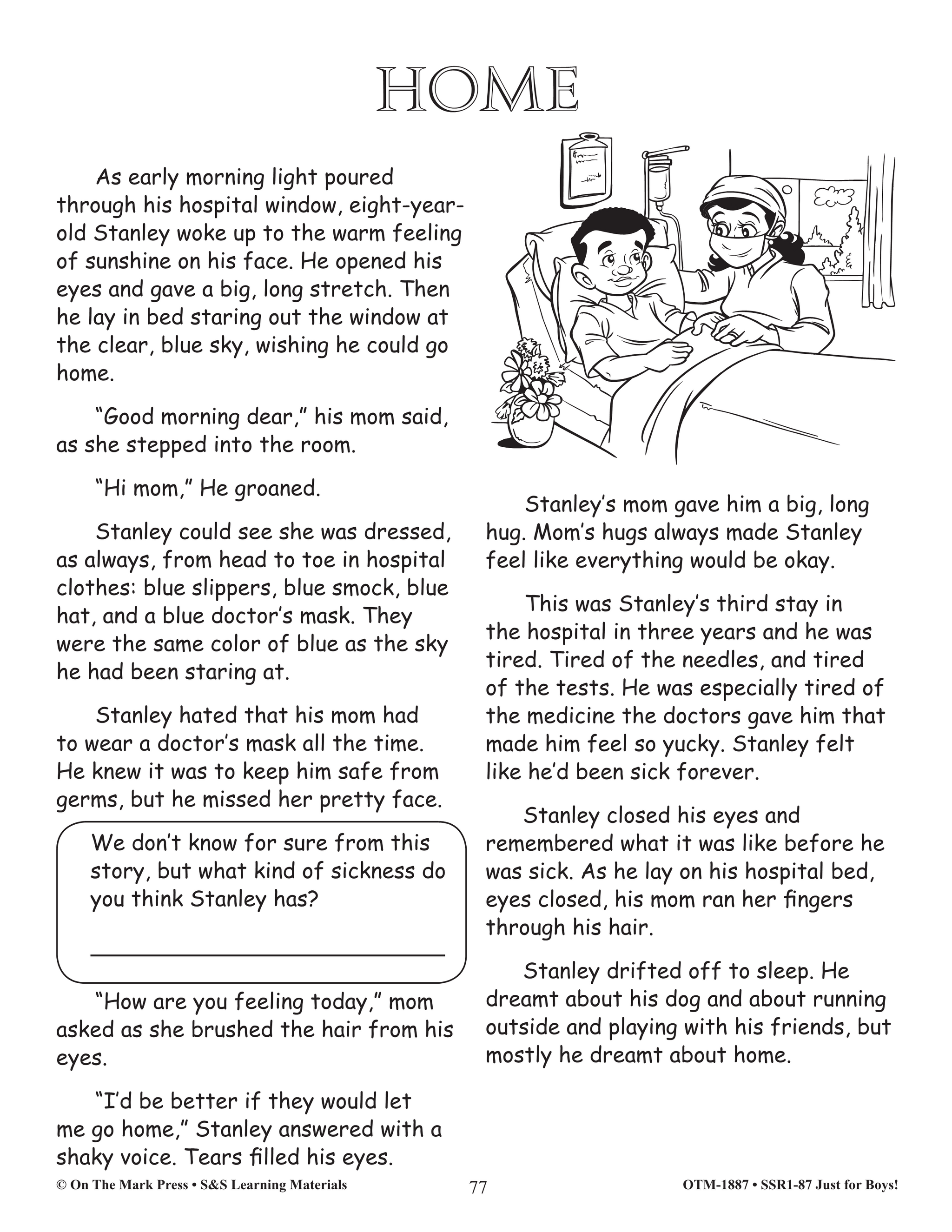 Fiction Reading Comprehension Activities For Boys: Grade 3