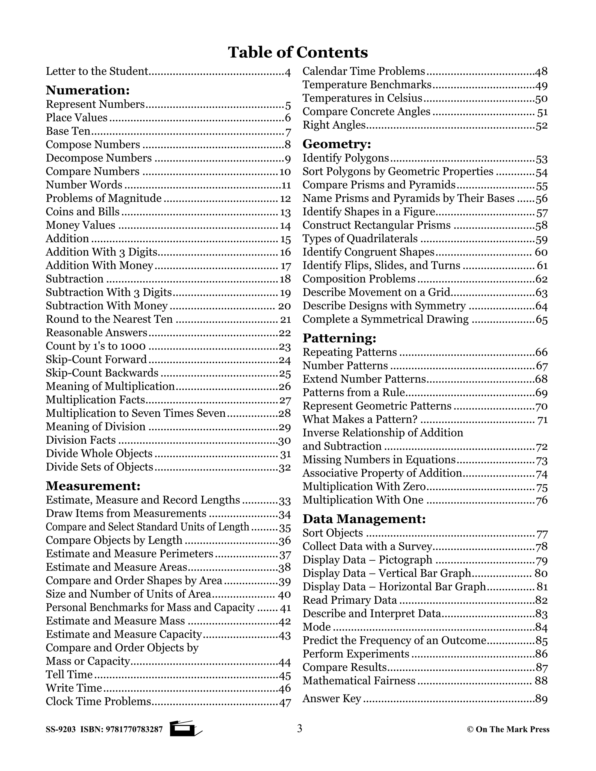 Canadian Math Home Practise Grade 3