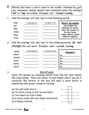 Spelling Grades 3/4 Workbook - Canadian Spelling Lessons/Worksheets