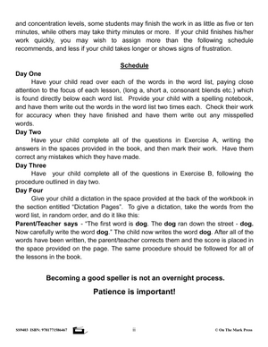 Spelling Grades 4/5 Workbook - Canadian Spelling Lessons/Worksheets