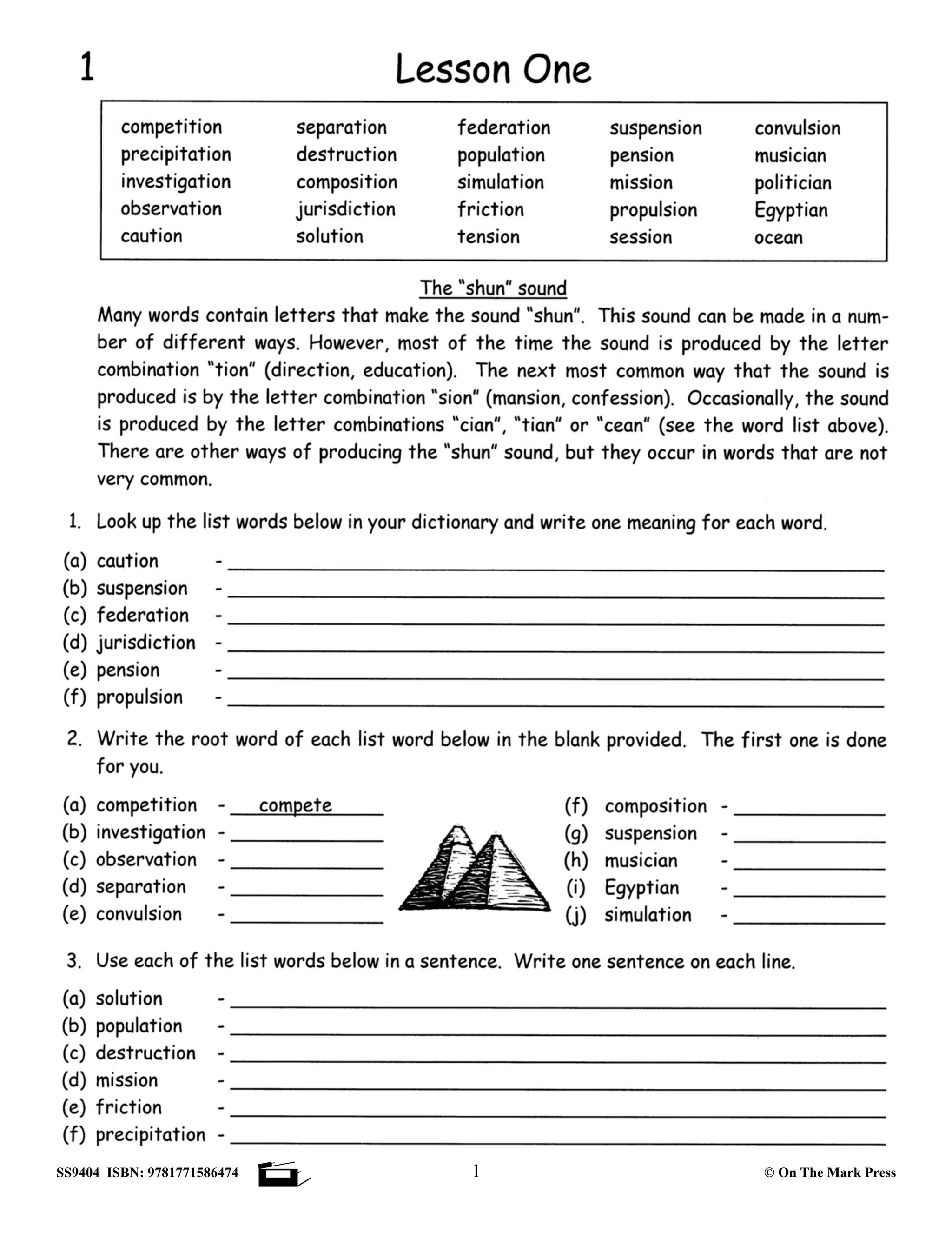 Spelling Grades 5/6 Workbook - Canadian Spelling Lessons/Worksheets