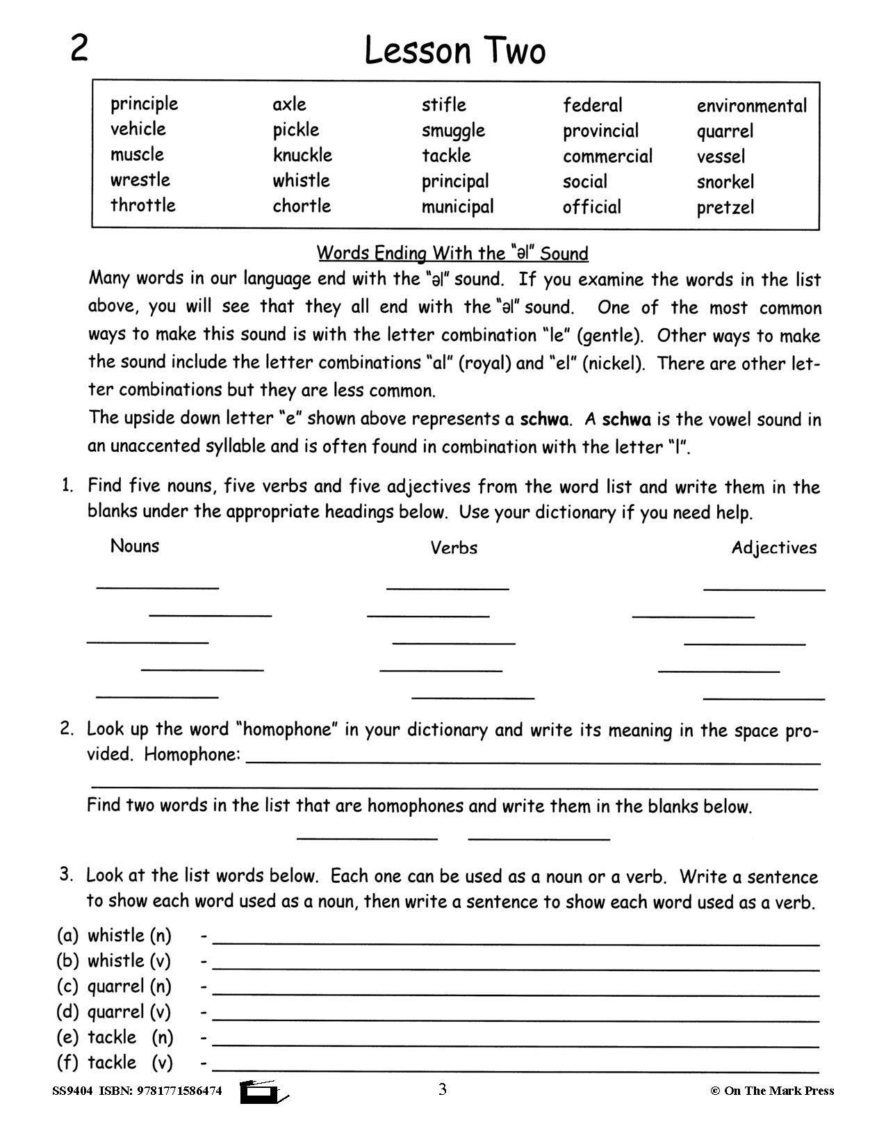Spelling Grades 5/6 Workbook - Canadian Spelling Lessons/Worksheets