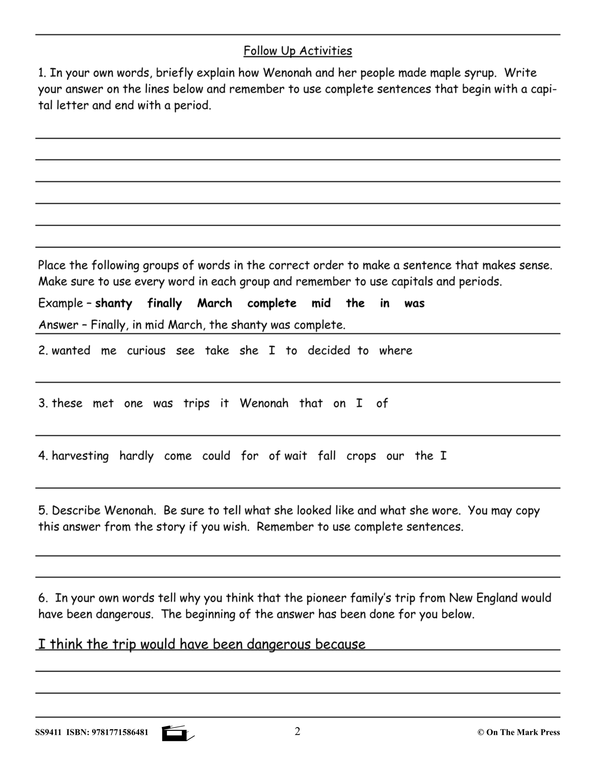 Reading Comprehension Exercises Grade 3 for Ontario Grade 3 Standardized Test