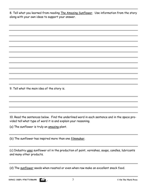 Reading Comprehension Exercises Grade 6 for the Ontario Standardized Test!