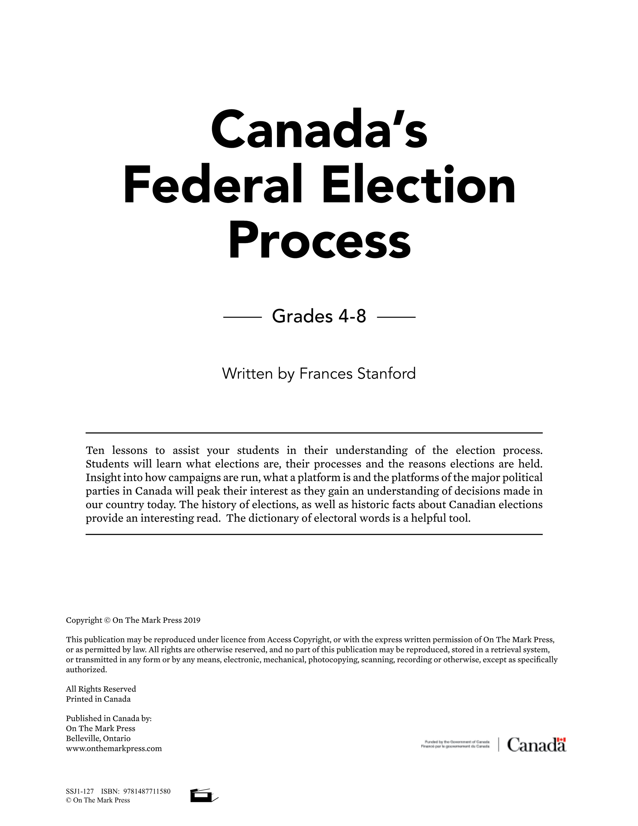 Canada's Federal Election Process Gr. 4-8