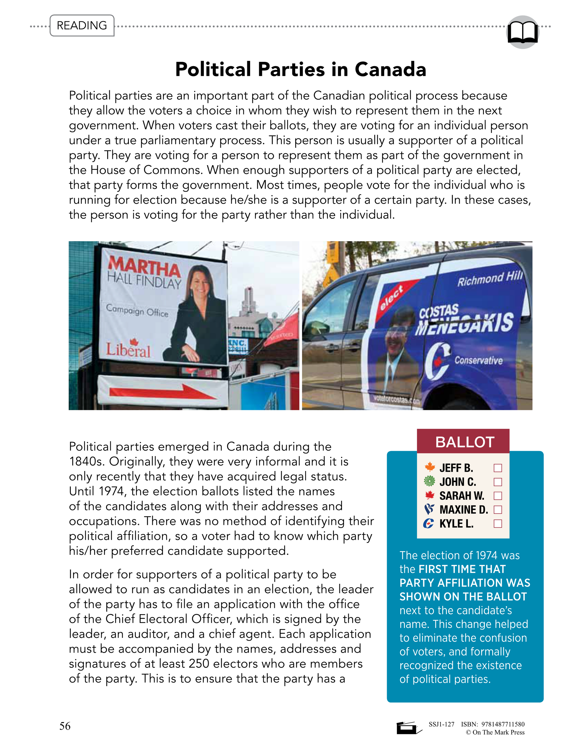 Canada's Federal Election Process Gr. 4-8