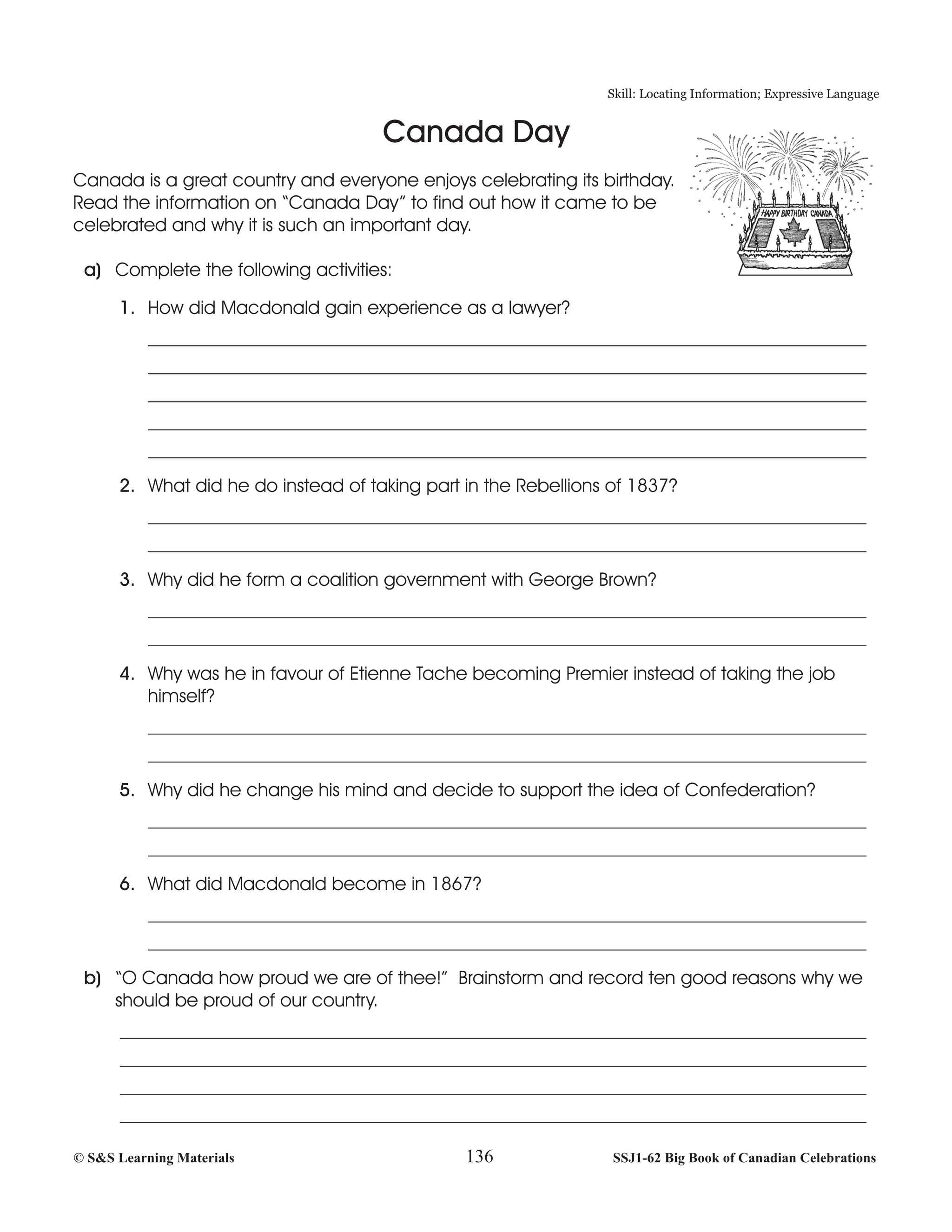 Canada Day Lesson Gr. 4-6