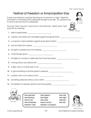 Festival of Freedom or Emanicipation Day Lesson Gr. 4-6