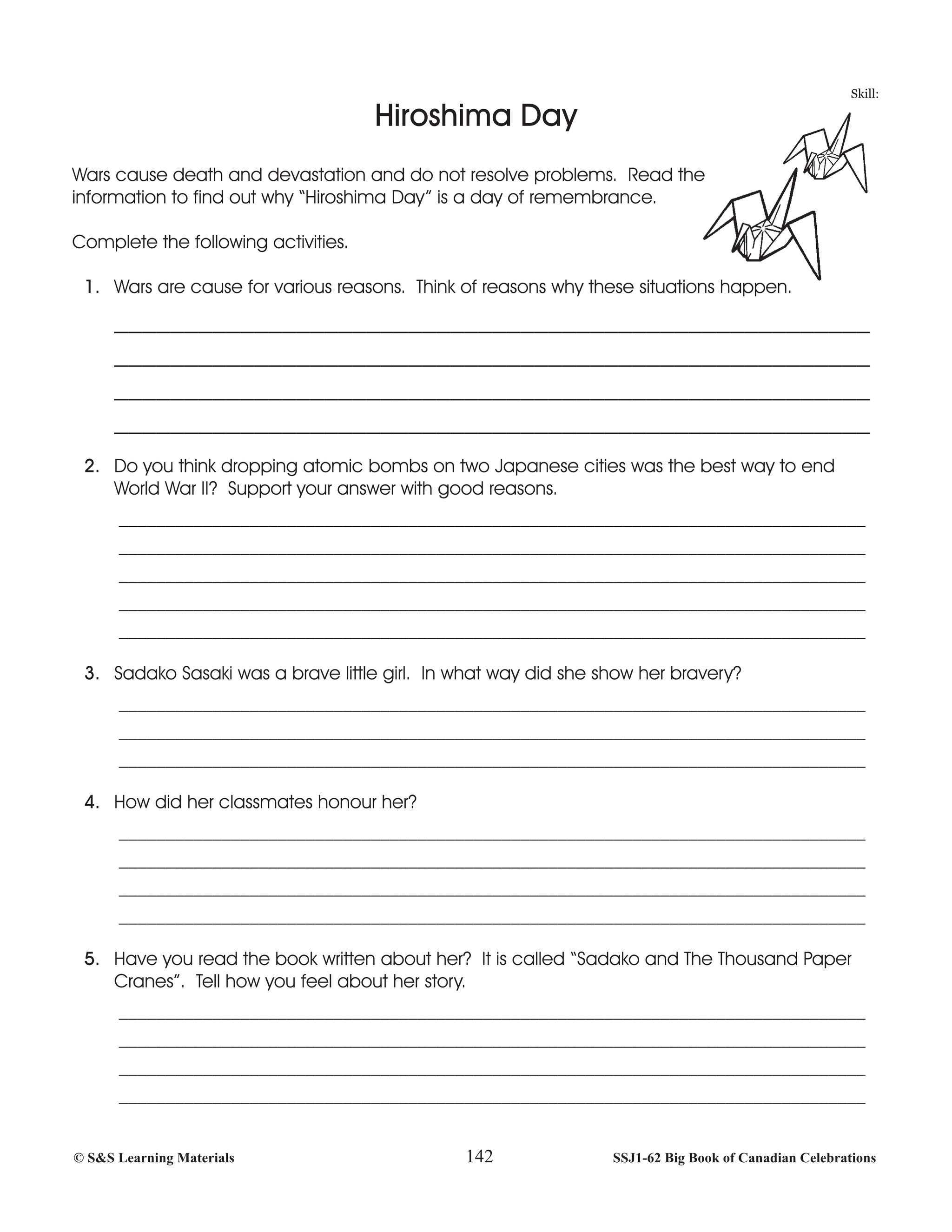 Hiroshima Day Gr. 4-6 E-Lesson Plan