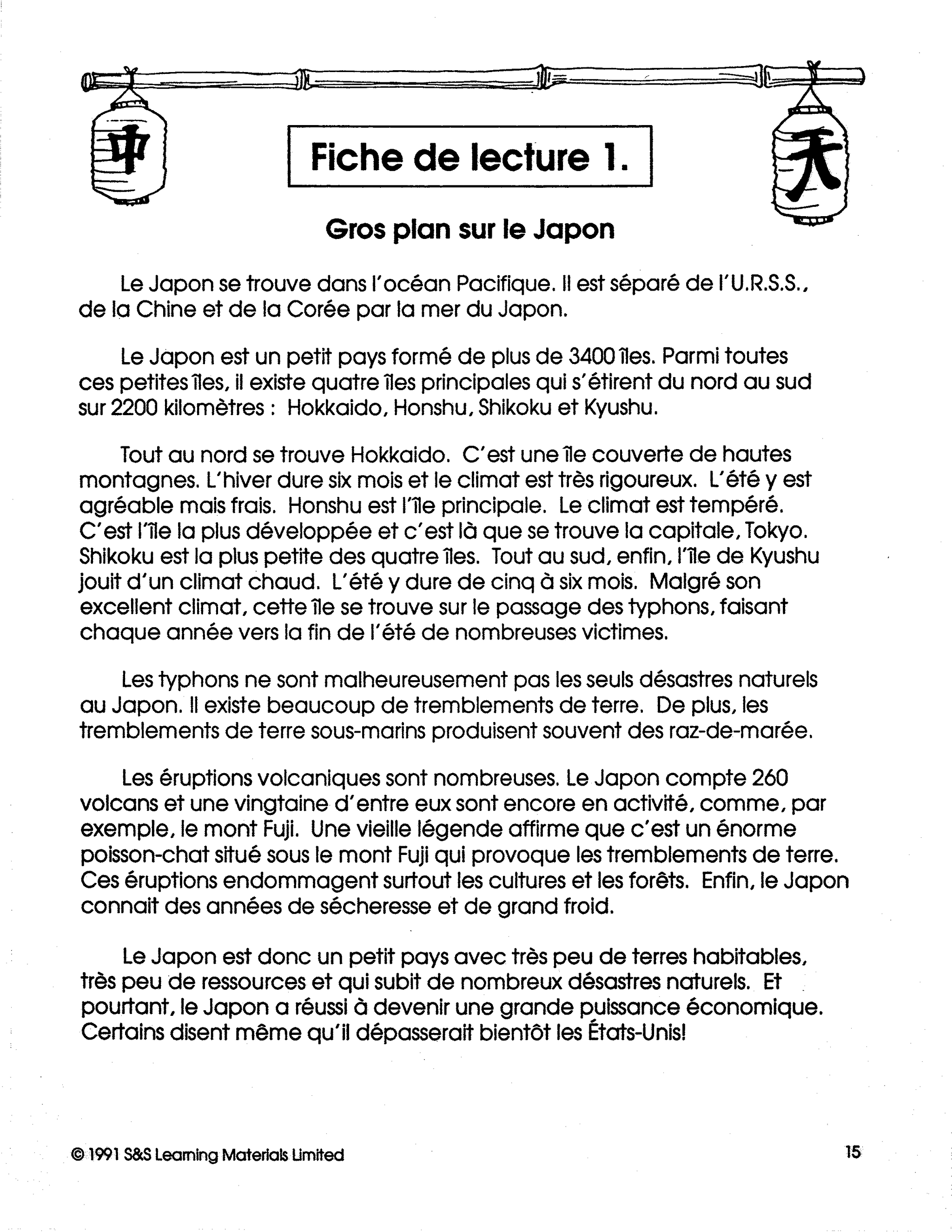 Japon 5e à 8e année