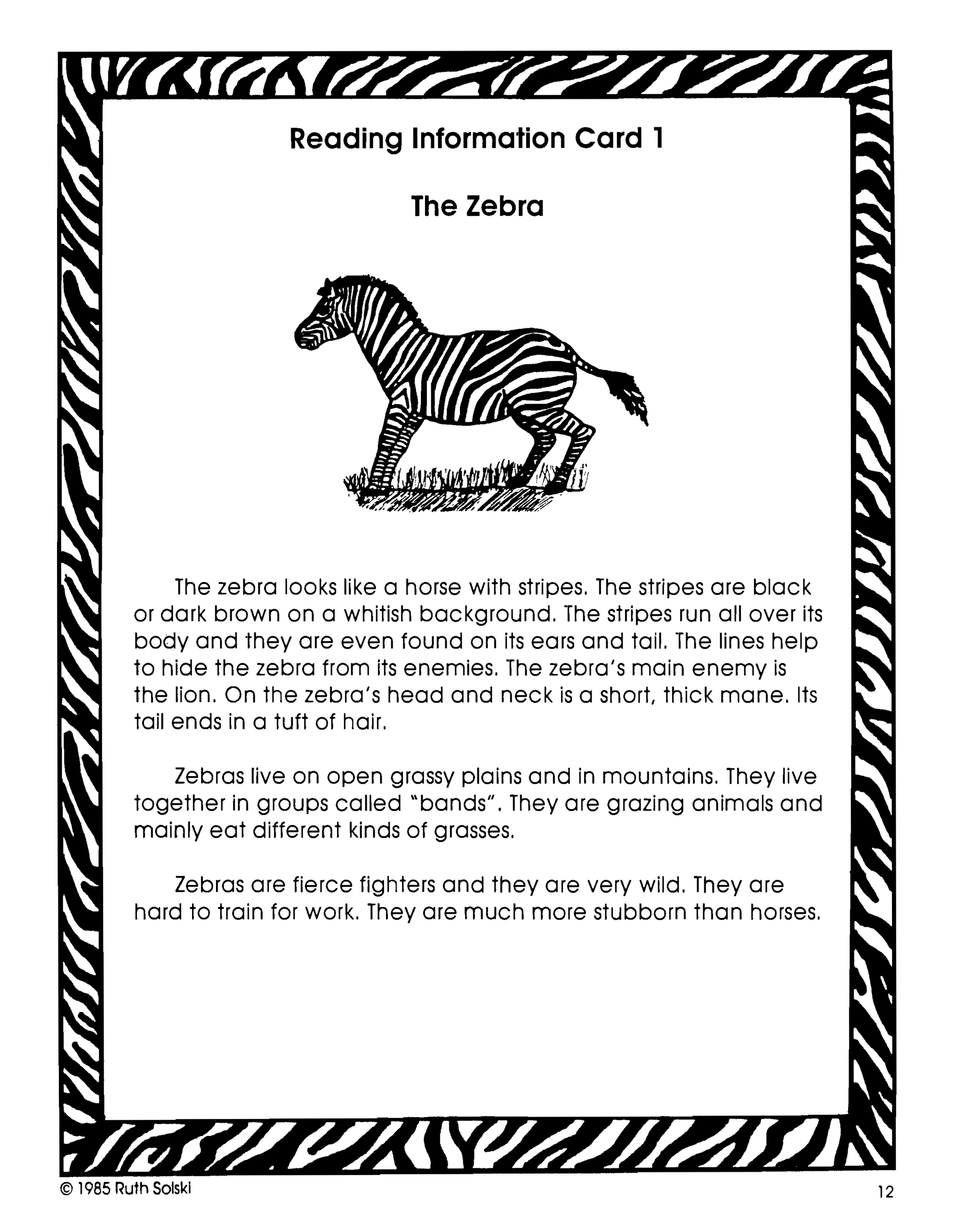 A Zoo Celebration Grades 3-4