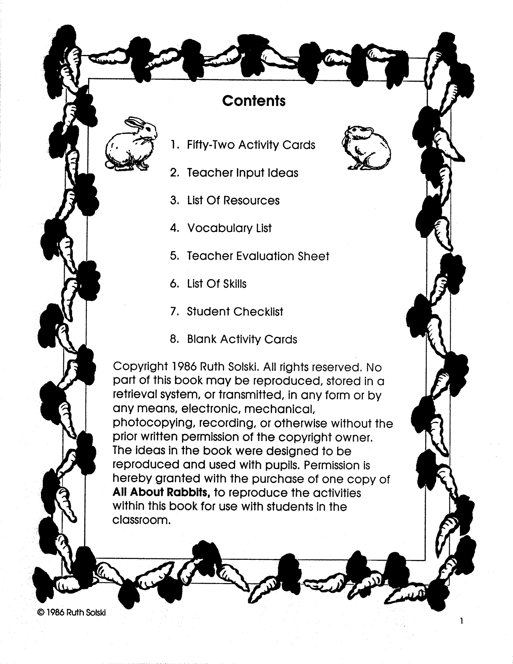 All About Rabbits Grades 3-4