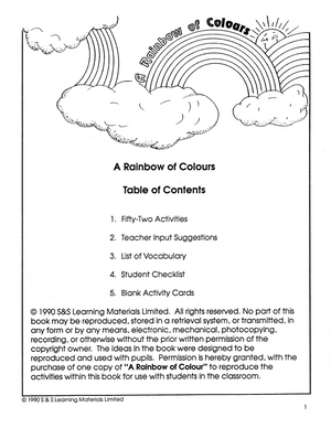 A Rainbow of Colours Grade 4-6